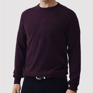 Rodd & Gunn Dark Eggplant Purple Wool-Cashmere Crewneck Sweater